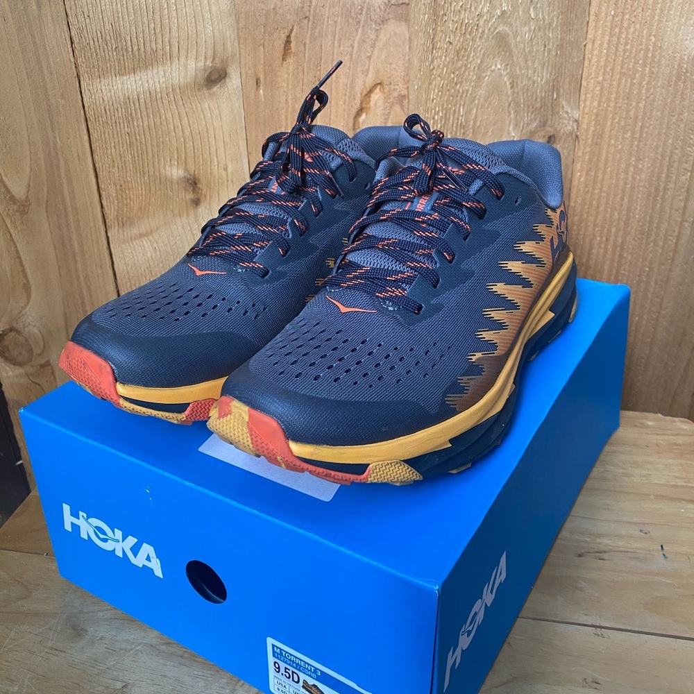 Hoka Torrent 3 Womens Trail Running Shoes Size 9.5 Navy Orange